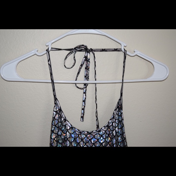 Holographic Mermaid Print Halter Dress - Picture 2 of 5